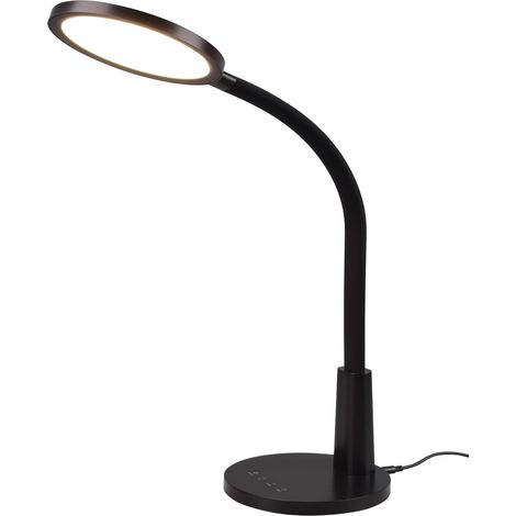 Reality LED Lampe de bureau Sally R52671102, plastique noir mat, LED 8,4 W incluse, 4 fois, fonction minuterie (1/5)