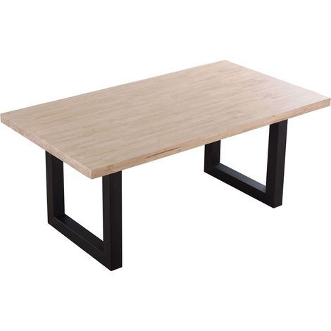 Mesa de Salón Comedor Indú Fija en Roble Nordish y Negro Mate 180x100x76 cm