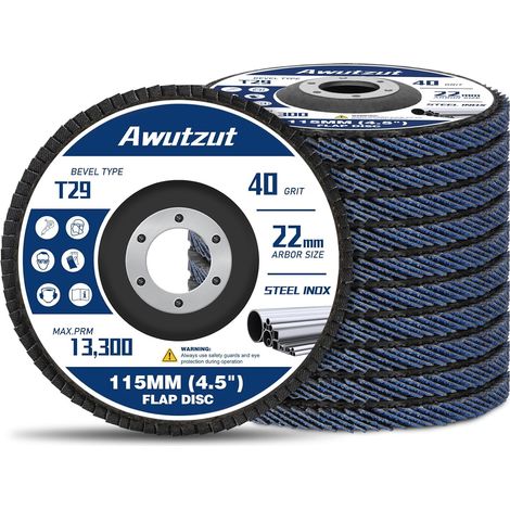 Flap Disc 115MM 40 Grit for Angle Grinder Abrasive Grinder 10PCS (1/5)