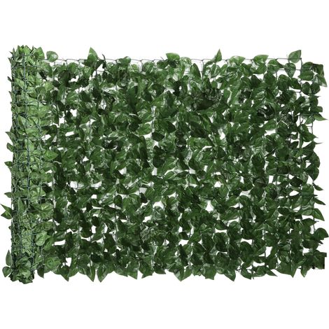 Arella Siepe Sintetica Artificiale Arrotolabile e Impermeabile 300x100 cm in Seta e PE Verde Scuro (1/5)