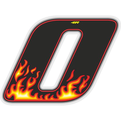 Numeri Adesivi Flames - Numeri: 0 - Dimensione: 100 X 130 MM
