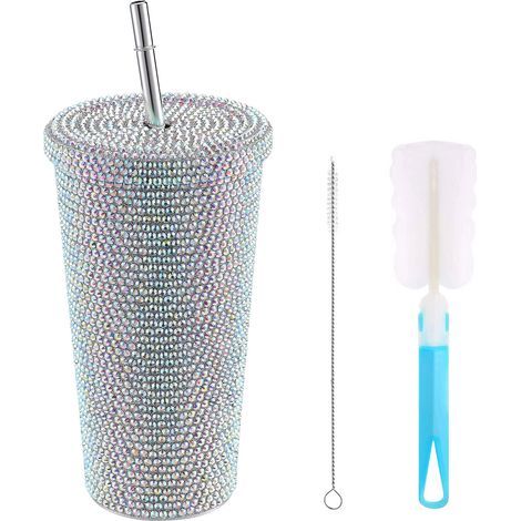 500-ml-Isolierflasche aus Edelstahl mit Strassverzierungen für Damen (1/5)