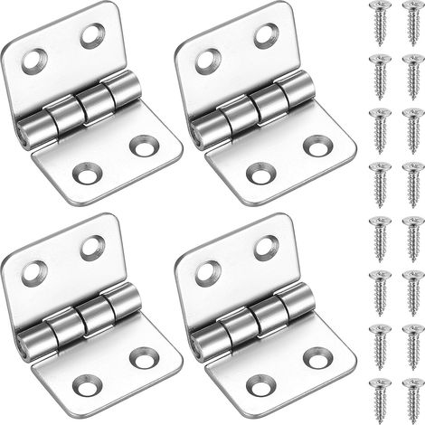 4 PCS Bisagras Plegables,Conector de Bisagras de 40x60mm, Bisagras de Acero Inoxidable,Bisagras para Puertas de Madera Ventanas Armarios Puertas de Jardín,Juego de Bisagras de Puerta (1/5)