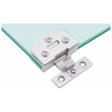 1 paire de charnière de porte en verre armoire vitrine armoire à vin clip charnière de porte pièces de rechange, convient pour verre épais de 5-8mm (argent),de (1/5)