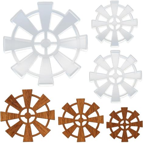 Lot de 3 gabarits de défonceuse en acrylique transparent de 5 mm d'épaisseur - 3 tailles - Motif décoratif - Guide de traçage courbé pour le travail du bois, la cuisine, les travaux manuels (1/5)