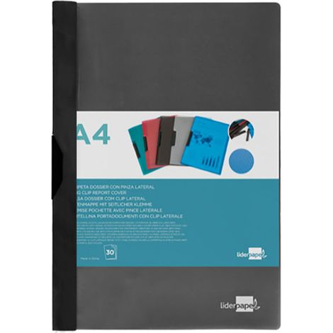 Dossier Clip A4 Noir Liderpapel Rangement A4 Avec Clip Latéral Sécurisé - Liderpapel (1/2)