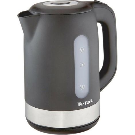 Bouilloire électrique Tefal KO330830 d'une puissance de 2400 W et d'une capacité de 1,7 L, en plastique, avec une base pivotante à 360°, de couleur noire. (1/5)