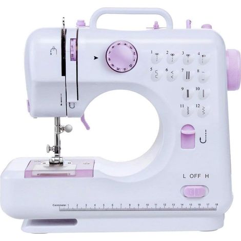 Mini machine à coudre pour débutants, 12 points, ménage, double fil, machine à coudre multifonctionnelle pour enfants, EU 220 V