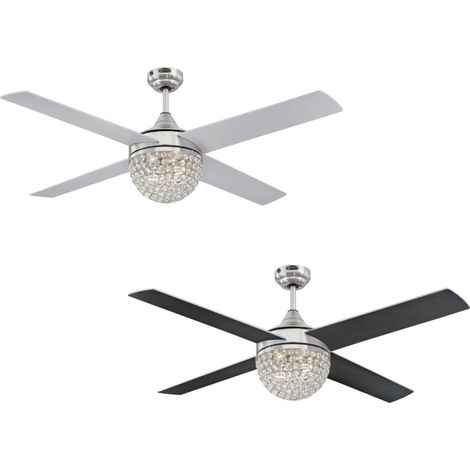 Ceiling fan Kelcie Nickel with light and remote