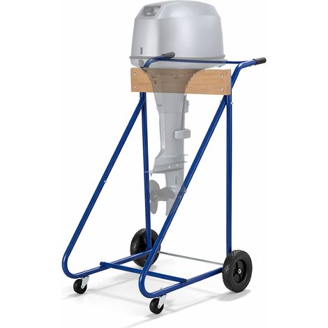 Relaxdays Außenborder Ständer, Lagerung & Transport, Langschaft Außenbordmotor bis 150 kg, Stahl Motorhalter, blau