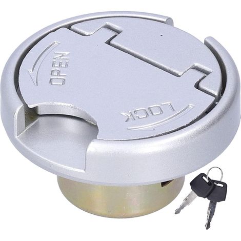 Fuel Tank Cap, Fuel Tank Locking Cap with Keys, Universal Stainless Steel Parts for Motorcycle Scooter (1/5)
