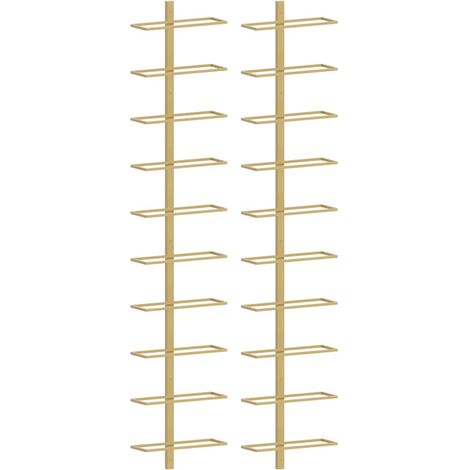 Maison Exclusive - Wand-Weinregale für 10 Flaschen 2 Stk. Golden