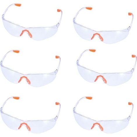 6 pares de gafas de seguridad, gafas protectoras antivaho, gafas de seguridad ajustables y ultraligeras para uso intensivo en la industria, laboratorio y trabajo (1/5)