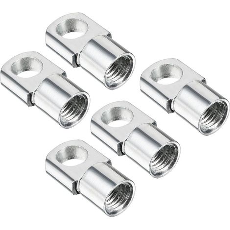 Lot de 5 embouts à ressort à gaz de 5.5mm de filetage M6, acier A3, zingué, argenté, pour portes à charnières horizontales, couvercles, capots et auvents (1/5)