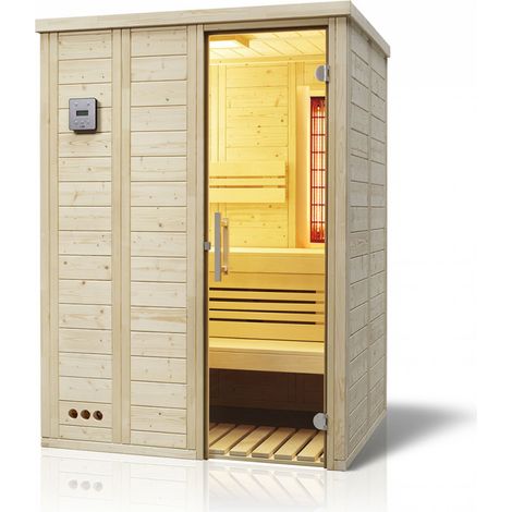Infraworld Vitalis 148 Complete Fichte Saunakabine mit Infrarotstrahler 148x119x200 cm Infraworld Sauna Vitalis 148 Complete OHNE Saunaofen und Steuerung (1/5)