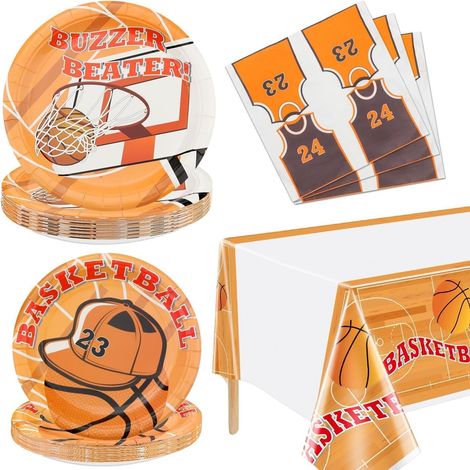 Articles de fête de basket - ball 20 - 61 assiettes serviettes pour adolescents garçons Baby fans articles de fête d'équipe de basket - ball (1/5)