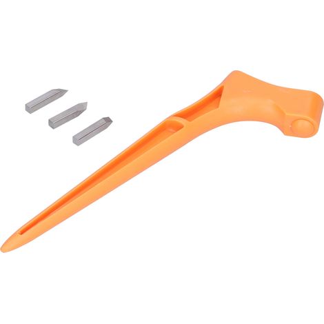Couteau de précision à 3 lames, rotatif à 360°, en acier inoxydable, pour les loisirs créatifs, le scrapbooking et le pochoir (orange) (1/5)