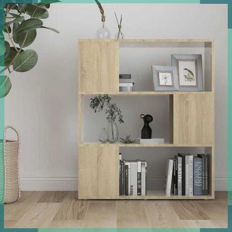 809128 Bibliothèque/Séparateur de pièce Chêne Sonoma 80x24x94 cm (1/5)