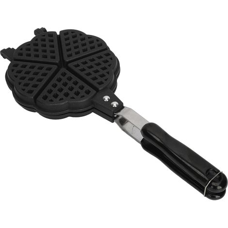 Gaufrier de 15 cm (5,9 pouces) en alliage d'aluminium et plastique, facile à nettoyer, mini gaufrier pour gaufres et sandwichs. (1/5)