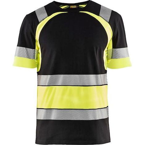 T-shirt de travail haute visibilité 3421 - Noir/Jaune fluo XS (1/5)