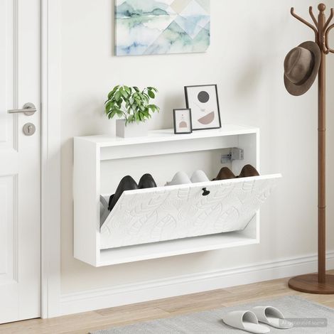 vidaXL Wall-Mounted Shoe Cabinet DELFT 71 x 17 x 43 cm Engineered Wood (1/5)