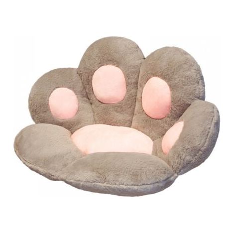 (Gris) 70 x 60 cm, coussin confortable en peluche en forme de patte de chat, coussin de bureau et de chaise, jolie décoration de chambre à coucher (1/5)