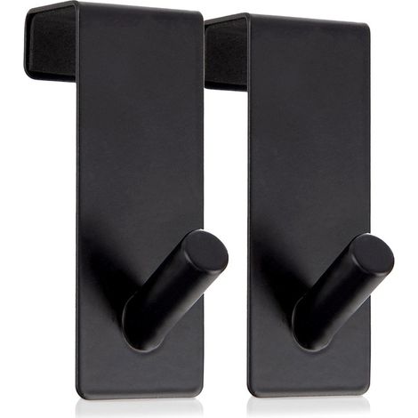 Ganci in metallo sopra la porta, neri, 3x5x8 cm, set da 2