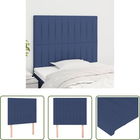 vidaXL Cabecero de cama de tela azul 90x5x118/128 cm (1/5)