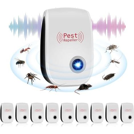 RéPulsif à Insectes D'IntéRieur Enfichable, Souris Ultrasons Et Lampe Torche LED, Repousse Efficacement Les Moustiques, Fourmis, Cafards Autres Parasites - (1/5)