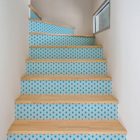 Stickers adhésifs escalier carrelages contremarche - HALVOR - 2 bandes de 12.5x87.5cm (1/3)