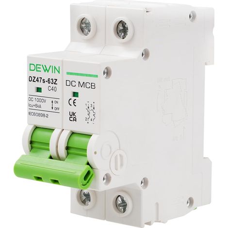 Disjoncteur, Disjoncteur DC Disjoncteur Miniature Disjoncteur Photovoltaïque avec Protection Contre Les Surcharges et Courts-Circuits 40A (1/5)