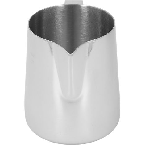 Milchaufschäumkännchen mit dickem Edelstahlausguss, Milchaufschäumbecher, Dampfkännchen, 450 ml, silber (1/5)