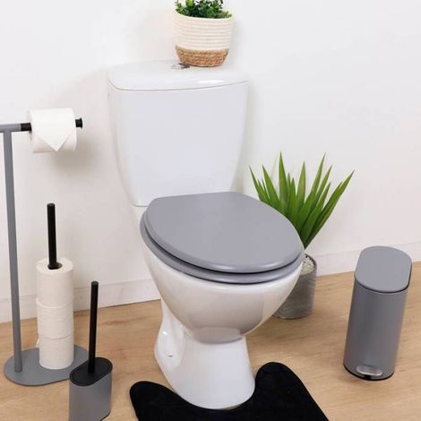 Abattant WC 18 pouces - Attaches Acier Inoxydable - Tendance - Gris uni (1/4)