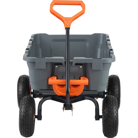 Mophorn Carro de descarga Carro de jardín de polietileno con estructura de acero, capacidad de 800 libras, mango convertible 2 en 1, carretilla utilitaria con neumáticos de 10 pulgadas