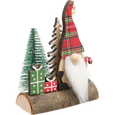 GNOMO DE MADERA DECO TRONCO H12 - Feeric lights & christmas (1/3)