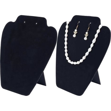 HONORNIC - Présentoir à bijoux en velours, adapté aux colliers et boucles d'oreilles, hauteur 8,3 pouces, petit modèle.