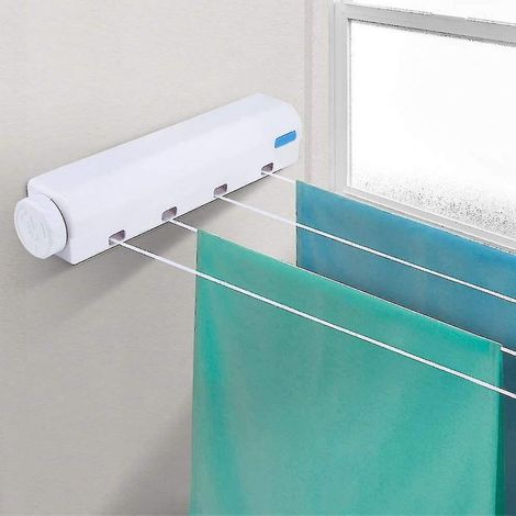 Étendoir à linge rétractable automatique à ressort - Quatre lignes (1/4)