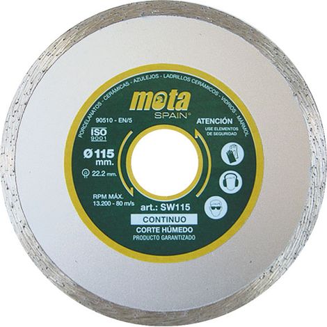 Disco diamantato liscio ad umido Ø230mm CLP18 SW230P + Matita da carpentiere MOTA