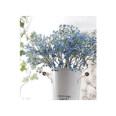 Gypsophile artificielle en soie, lot de 9 fleurs de 53 cm (21 pouces) au toucher réaliste, tiges métalliques flexibles, idéales pour les centres de table de mariage, la décoration intérieure et le bur (1/3)