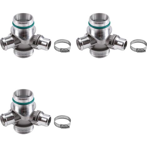 3X 11537639997 Connecteur en aluminium pour durite de liquide de refroidissement, BMW F20 F30 F10 N20 (1/5)