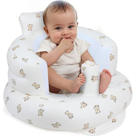 Aufblasbarer Babysitz für Babys ab 3 Monaten, Baby-Bodensitz für selbstständiges Sitzen, Babysitz für Säuglinge, Bär (1/5)