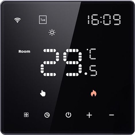 Contrôleur de température intelligent Tuya Wifi avec affichage numérique, thermostat multifonctionnel pour chaudière à eau/électrique/gaz, panneau de commande tactile, compatible avec (1/5)