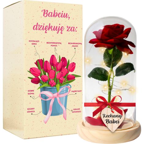 Rosa eterna en cristal PARA la abuela PARA su cumpleaños, el día de la abuela [SE-ROZ3] (1/5)