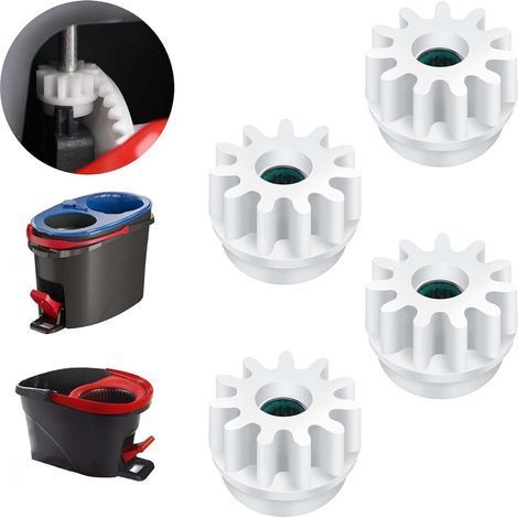 4 Pièces de Rechange pour Seau de Vadrouille Rotative, Roulement et Pignon en Plastique et Acier, Compatible Vileda (1/5)