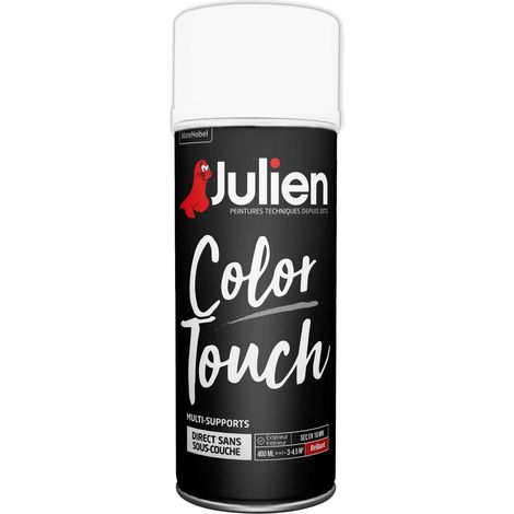 Peinture aérosol Color Touch multi-supports - Brillant Blanc Neige - 400 ml - Julien