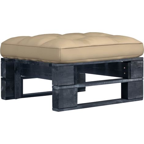 vidaXL Pouf palette de jardin noir bois de pin imprégné (1/5)