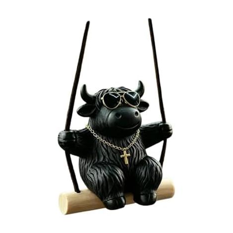 Pendentif voiture suspendue, décoration automobile vache suspendue mignonne Charme animal pour intérieur de véhicule Pour voiture, camping-car, berline, camion, maison, fenêtre (1/5)
