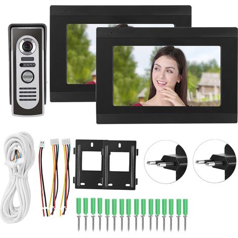 Sonnette vidéo WiFi 1V2 7 pouces, interphone visible avec caméra APP 1080P, prise EU 100-240V (1/5)