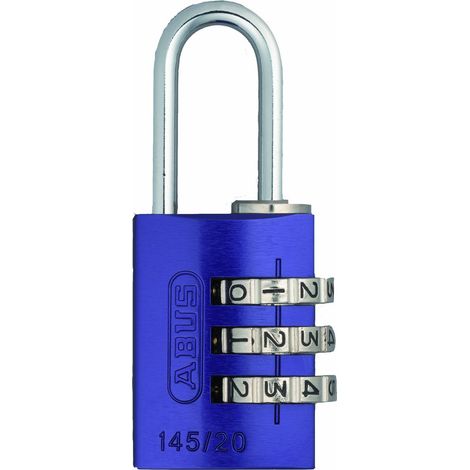 ABUS Lucchetto a combinazione 145/20 viola - Lucchetto per bagagli, armadietti e molto altro. - Lucchetto in alluminio - codice di combinazione regolabile individualmente - livello di sicurezza 3 (1/4)