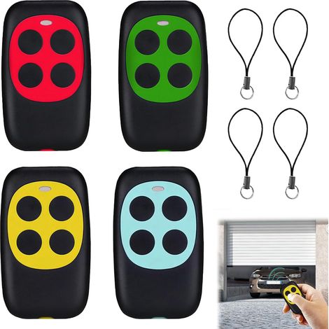 Lot de 4 télécommandes universelles portail et garage, bip, pour garage, porte électrique, contrôle d'accès intelligent, 4 porte-clés, accessoire automatisme (1/5)